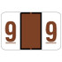Jeter Numeric Labels, 6100-Series, 15/16 H x 1 5/8 W, Number 9, Brown, 500/Roll