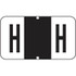 Jeter Alpha Labels, 7200-Series, 15/16 H x 1 5/8 W, Letter H, Black, 500/Roll