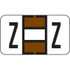 Jeter Alpha Labels, 7200-Series, 15/16 H x 1 5/8 W, Letter Z, Brown, 500/Roll