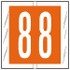 Col'R'Tab 11500 Labels, 1-1/2 Numeric Tabs #8, Orange, 500/RL