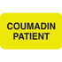 Medical Chart Labels, Coumadin Patient, 1-1/2 x 7/8, Fl. Chartreuse, 250/Roll (MAP1590)