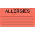 Allergy Labels, Allergies, 3-1/4 x 1-3/4, Fl. Red, 250/RL (MAP1630)