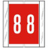 SFI Numeric Labels, 12800 Series, 1 2/3 H x 1 1/2 W, Number 8, Red (12808)