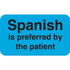 Medical Chart Labels, Spanish, 1-1/2 x 7/8, Lt. Blue, 250/Roll (MAP3540)