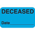 Medical Chart Labels, Deceased, 1-1/2 x 7/8, Lt. Blue, 250/Roll (MAP3560)