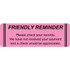 Medical Billing Labels, Friendly Reminder, 3 x 1, Fl. Pink, 250/Roll (MAP4440)