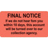 Billing/Collection Labels Final Notice (MAP4790)