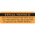 Final Notice Label, 3"W x 1"H, 250/RL (MAP5810)