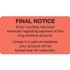 Final Notice Label, 3-1/4"W x 1-3/4"H, 250 Per Roll (MAP5840)