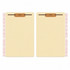Letter-size self-adhesive file folder divider, manila, with 2-inch fastener and adhesive liner, shown front and back.