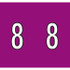 Kardex Numeric Labels, PSF-138 Series, Number 8, 1-1/2 x 1-1/4, Violet, 500/RL