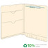 End Tab Pocket Folders, Inside Double Pocket, Letter, One Fastener, Manila, 50/Box