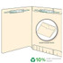 End Tab Pocket Folders, Outside Double Pocket, Letter, Two Fasteners, Manila, 50/Box