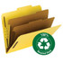 Smead 100% Recycled Pressboard Classification Folder, 2 Dividers, 2" Exp, Letter Size, Assorted Colors, 5/Pack