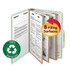 Smead Recycled Pressboard Classification Folders, 3 Dividers, Letter Size, Gray/Green, 10/Box