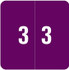 Smead Numeric Labels, DCC-Series, 1 1/2 H x 1 1/2 W, Number 3, Purple, SDNM-3