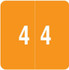 Smead Numeric Labels, DCC-Series, 1 1/2 H x 1 1/2 W, Number 4, Orange, SDNM-4
