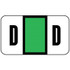 Safeguard Alpha Labels, 514-Series, 15/16 H x 1 5/8 W, Letter D, Light Green, 500/Roll (SGAM-D)