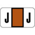 Safeguard Alpha Labels, 514-Series, 15/16 H x 1 5/8 W, Letter J, Brown, 500/Roll (SGAM-J)