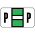 Safeguard Alpha Labels, 514-Series, 15/16 H x 1 5/8 W, Letter P, Lt Green, 500/Roll (SGAM-P)