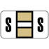 Safeguard Alpha Labels, 514-Series, 15/16 H x 1 5/8 W, Letter S, Tan, 500/Roll (SGAM-S)