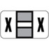 Safeguard Alpha Labels, 514-Series, 15/16 H x 1 5/8 W, Letter X, Gray, 500/Roll (SGAM-X)
