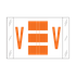 Tab Alpha Code Labels Letter V Dark Orange 14122