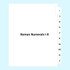 Roman Numeral Index Tabs I-X - Side Tab, Letter Size, Collated, 20 Tabs per Pack