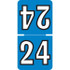 Colwell Compatible Year Labels, 2024, Blue, 1 H x 1/2 W, 500/Roll