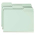 Smead Pressboard File Folder with 2 SafeSHIELD Fasteners, 1/3-Cut Tab, 1" Exp, Letter Size, Gray/Green, 25/Box