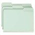 Smead Pressboard File Folder with 2 SafeSHIELD Fasteners, 1/3-Cut Tab, 2" Exp, Letter Size, Gray/Green, 25/Box