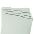 Smead Pressboard File Folder with 2 SafeSHIELD Fasteners, 1/3-Cut Tab, 2" Exp, Letter Size, Gray/Green, 25/Box