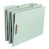 Smead 100% Recycled Pressboard Fastener File Folder, 1/3-Cut Tab, 1" Exp, Letter Size, Gray/Green, 25/Box