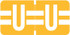 Tab Products 1278 Match Alphabetical Color Coding Label, Letter U, Light Orange, 1/2 H x 1 W, 500/Roll (A1278-U)
