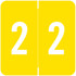 Barkley FNDBM-S Series Numeric Label '2' in Yellow - Two-sided Numeric Label for Filing and Organization