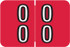Barkley Systems Numeric Label - FDDBM Series (Rolls), 00-09, Red, 500 per Roll, BXDM-00-B45