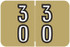 Barkley Systems Numeric Label - FDDBM Series (Rolls), 30-39, Gold, 500 per Roll, BXDM-30-B45