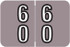 Barkley Systems Numeric Label - FDDBM Series (Rolls), 60-69, Lavender, 500 per Roll, BXDM-60-B45