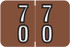 Barkley Systems Numeric Label - FDDBM Series (Rolls), 70-79, Brown, 500 per Roll, BXDM-70-B45