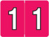 Datafile Numeric Labels, AL8700 Series - Number 1, Red