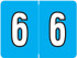 Datafile Numeric Labels, AL8700 Series - Number 6, Light Blue
