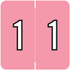 Barkley BXNM Series Numeric Label '1' in Pink - Two-sided Numeric Label for Filing and Organization