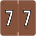 Barkley BXNM Series Numeric Label '7' in Brown - Two-sided Numeric Label for Filing and Organization