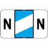 Control-O-Fax Compatible Label for Letter 'M' – Black Text on a Light Blue & White Background