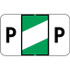 Control-O-Fax Compatible Label for Letter 'P' – Black Text on a Lt Green & White Background