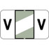Control-O-Fax Compatible Label for Letter 'V' – Black Text on a Gray & White Background