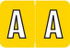 Colwell COPK Alphabetical Color-Coded Filing Label for the letter 'A' with a yellow background and white character with black outline