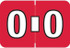Colwell COPK Alphabetical Color-Coded Filing Label for the letter 'O' with a ruby background and white character with black outline