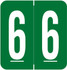VRE/GBS 8860-Series (Ver.2) 1H x 1-1/4W, Numeric Labels, Number 6, Dk Green, 500/Roll