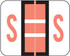 Smead Alphabetical Labels, BCCS-Series, 1 H x 1 1/4 W, Letter S, Pink, 120/Pack